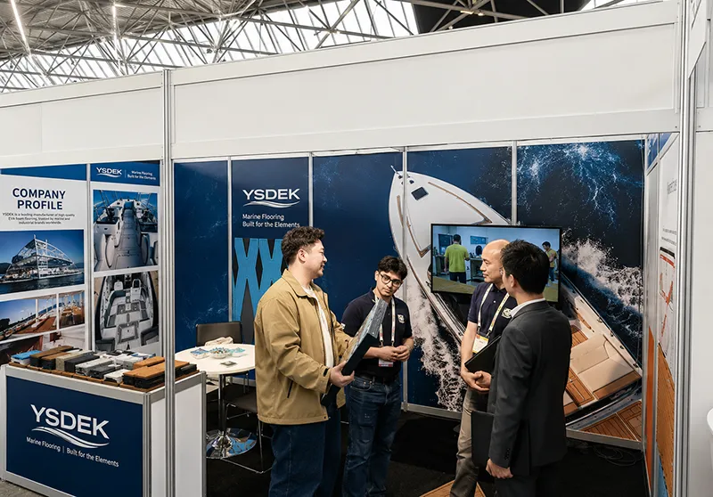 YSDEK team meeting customers at international marine flooring trade show